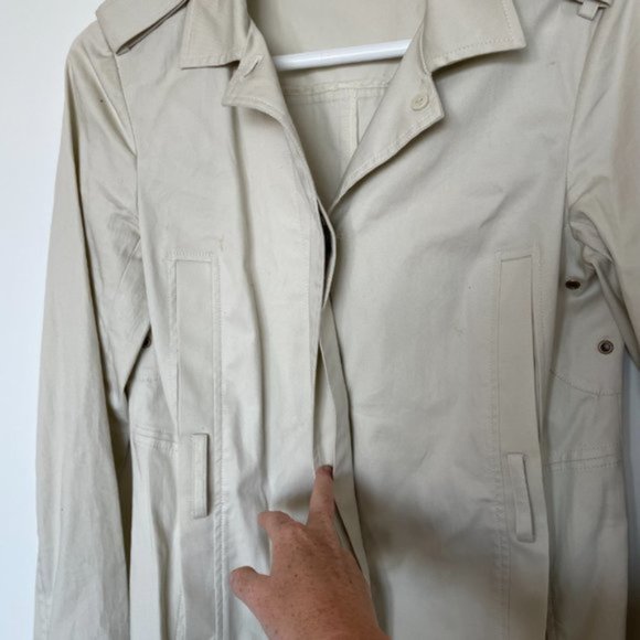 Tory Burch Khaki Trench Coat Size 2 - Picture 4 of 6